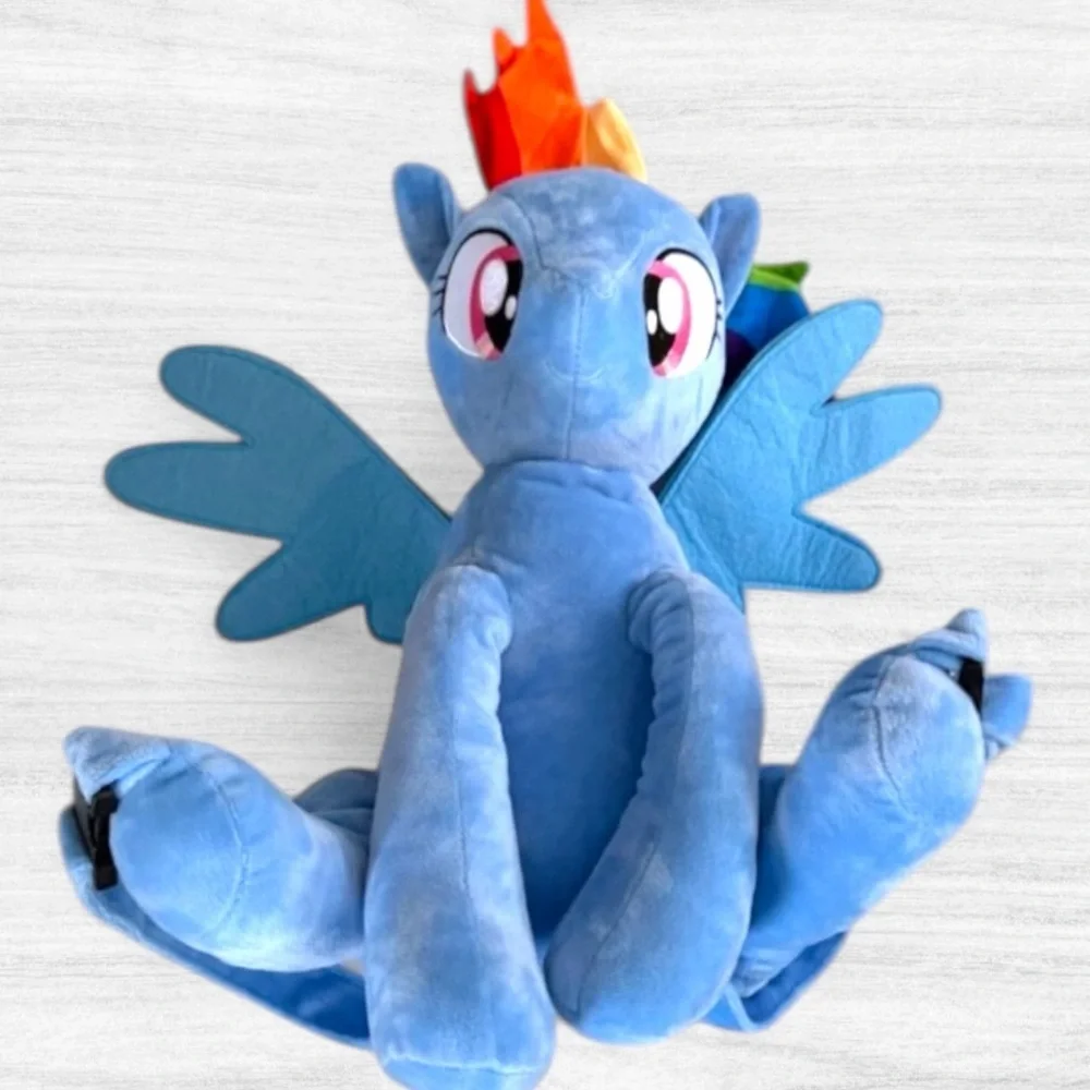 My Little Pony Rainbow Dash Plush Backpack Blue Pegasus Kids Character Bag